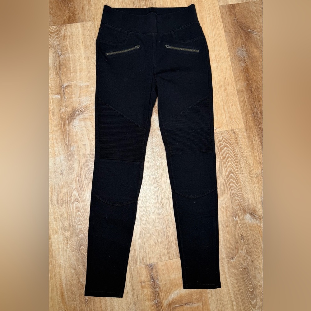 American Eagle Outfitters Black Moto Ponte Leggings
